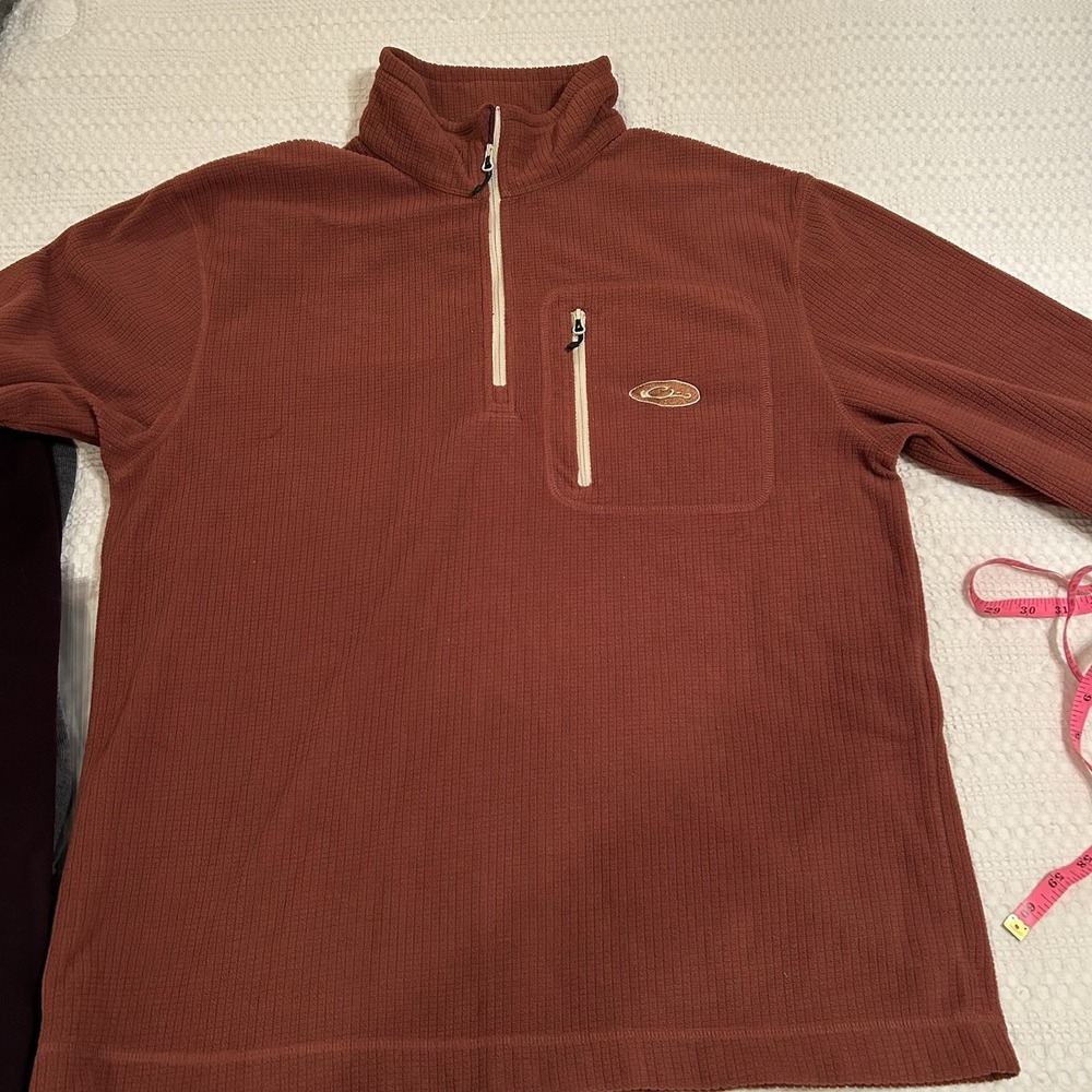 Drake Waterfowl Camping Fleece 1/4 Zip Sz L Streetwear Hiking Comfy Luxury